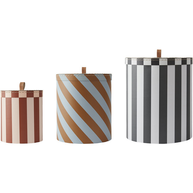 Set of 3 Storage Boxes, Stripes | Maisonette