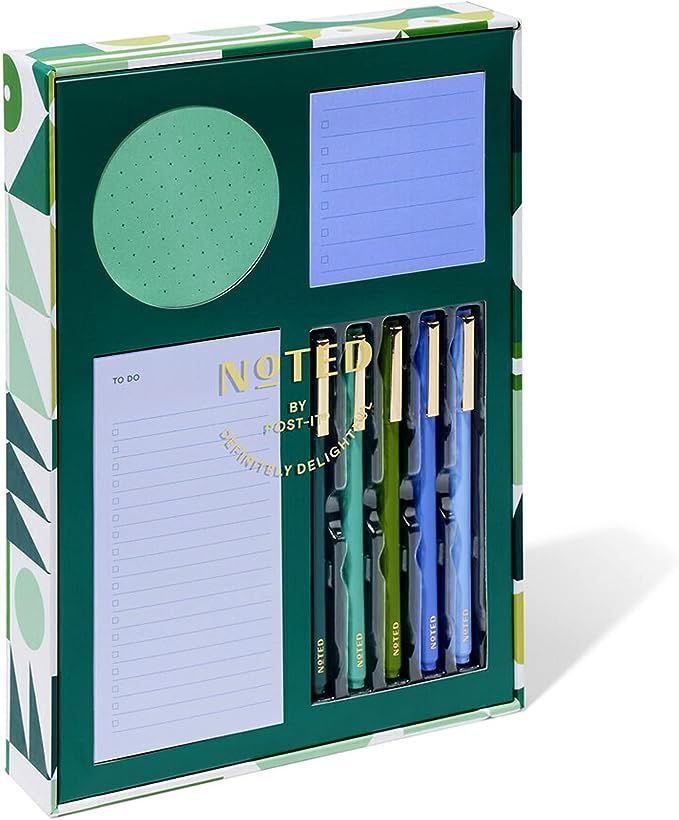 Noted by Post-it Printed Notes Gift Box, 4 Piece Set, Cool Colors, Includes Round Sticky Notes, S... | Amazon (US)