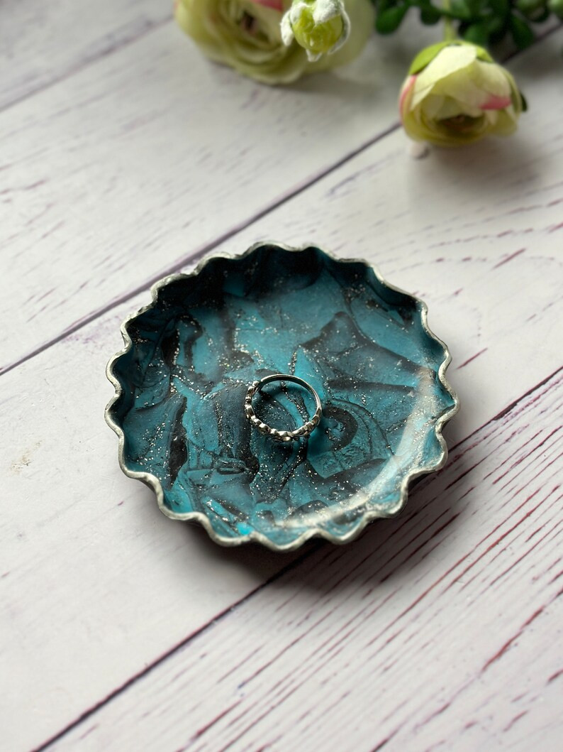 Turquoise Inspired Polymer Clay Trinket / Ring Dish - Etsy | Etsy (US)