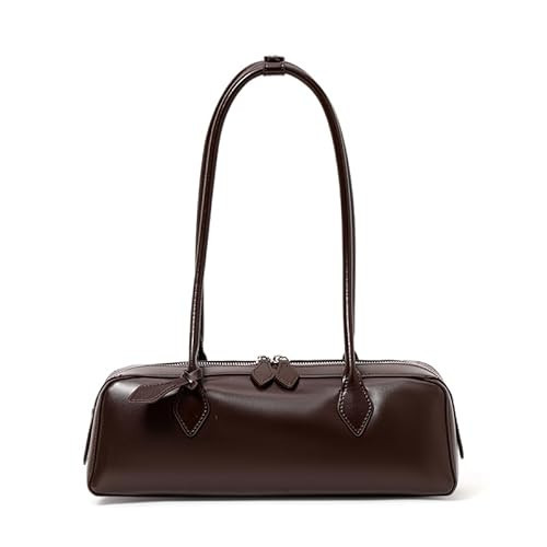 AIDRANI Genuine leather, single shoulder, retro-style, long-shaped pillow, casual wallet, purse, shoulder bag for women (brown) | Amazon (US)
