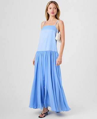 Women's Marina Silky Square Neck Maxi Dress | Macy's