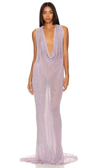Amalia Lilac Gown in Lilac Gown Lavender Gown Purple Gown Sheer Gown | Revolve Clothing (Global)