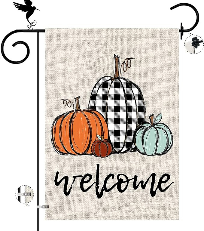 Fall Garden Flag 12x18 Inch Vertical Double Sided Buffalo Plaid Farmhouse Seasonal Outdoor Decor ... | Amazon (US)