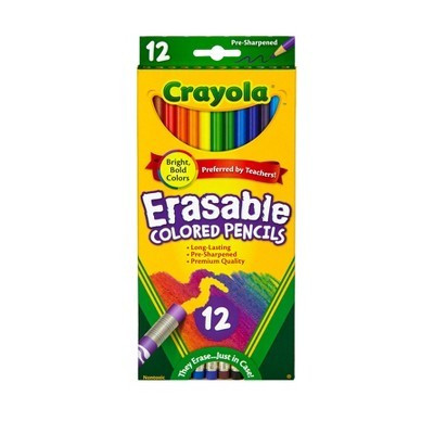 Crayola Erasable Colored Pencils 12ct: Cute School Supplies for Kids, Classroom Must Haves, Drawing Tools | Target