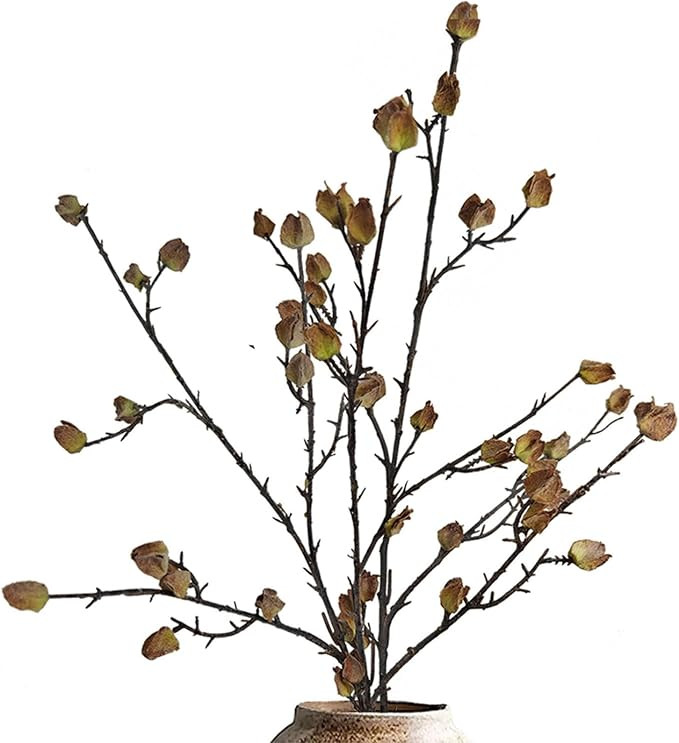 3Pcs Realistic Faux Berry Stems for Tall Vases, 35.4 Inch Bendable Brown Branches with Natural Fr... | Amazon (US)