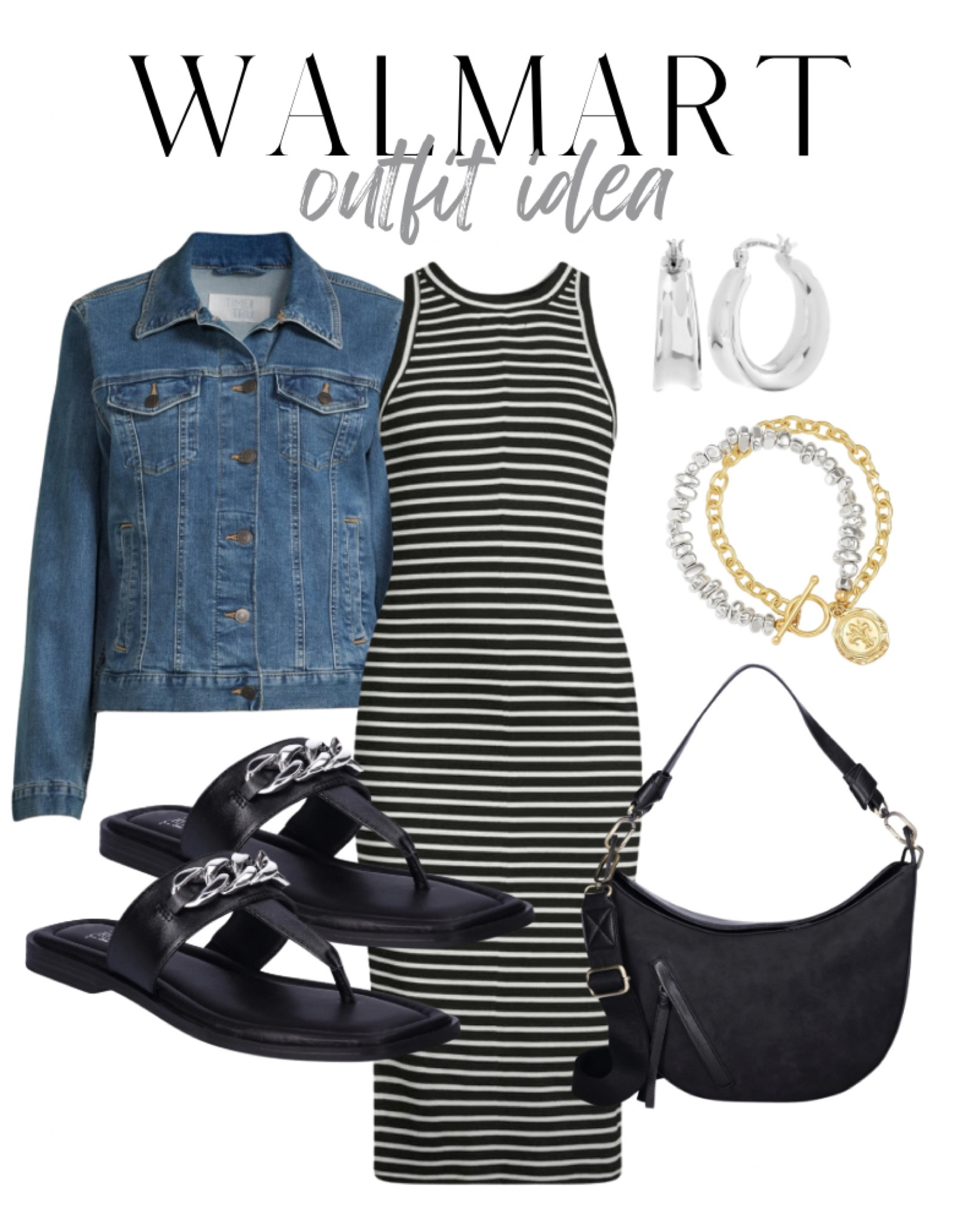 Walmart outfit, Walmart new arrivals, black sandals, Jean jacket, spring outfit 

#LTKSeasonal #LTKfindsunder50 #LTKstyletip