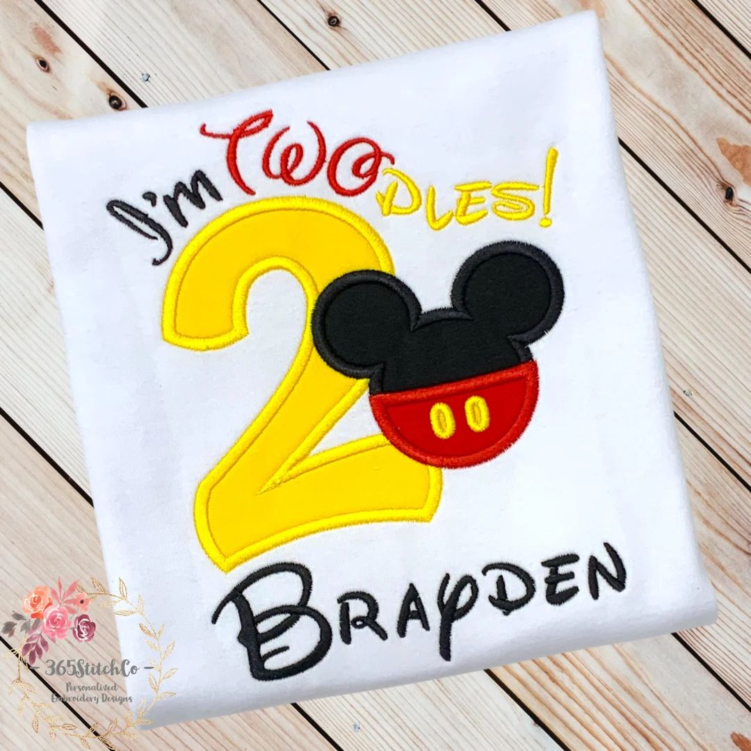 Mickey Mouse 2nd Birthday Shirt, 2nd Birthday Disney Shirt, Mickey Mouse Twodles Birthday Shirt, ... | Etsy (US)