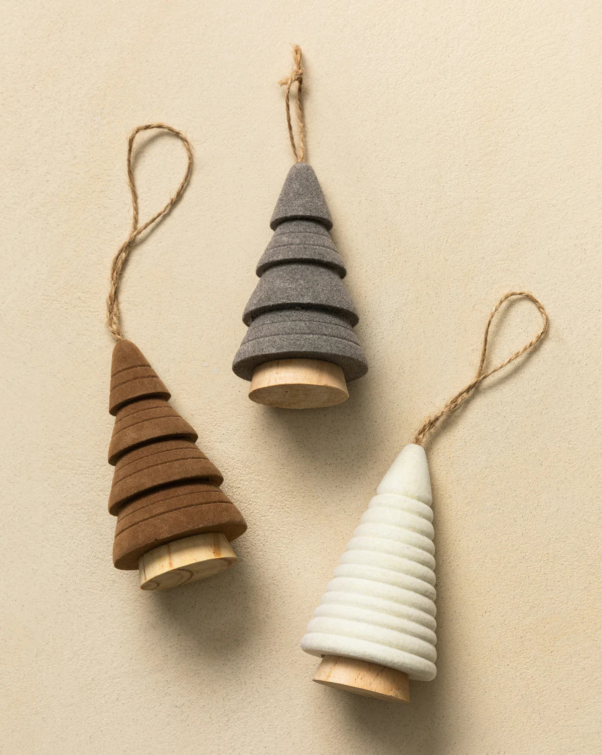 Flocked Tree Ornaments (Set of 3) | McGee & Co. (US)