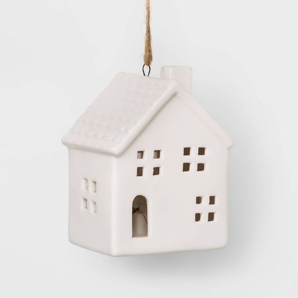 Lit Up House Ceramic Christmas Ornament White - Wondershop™ | Target