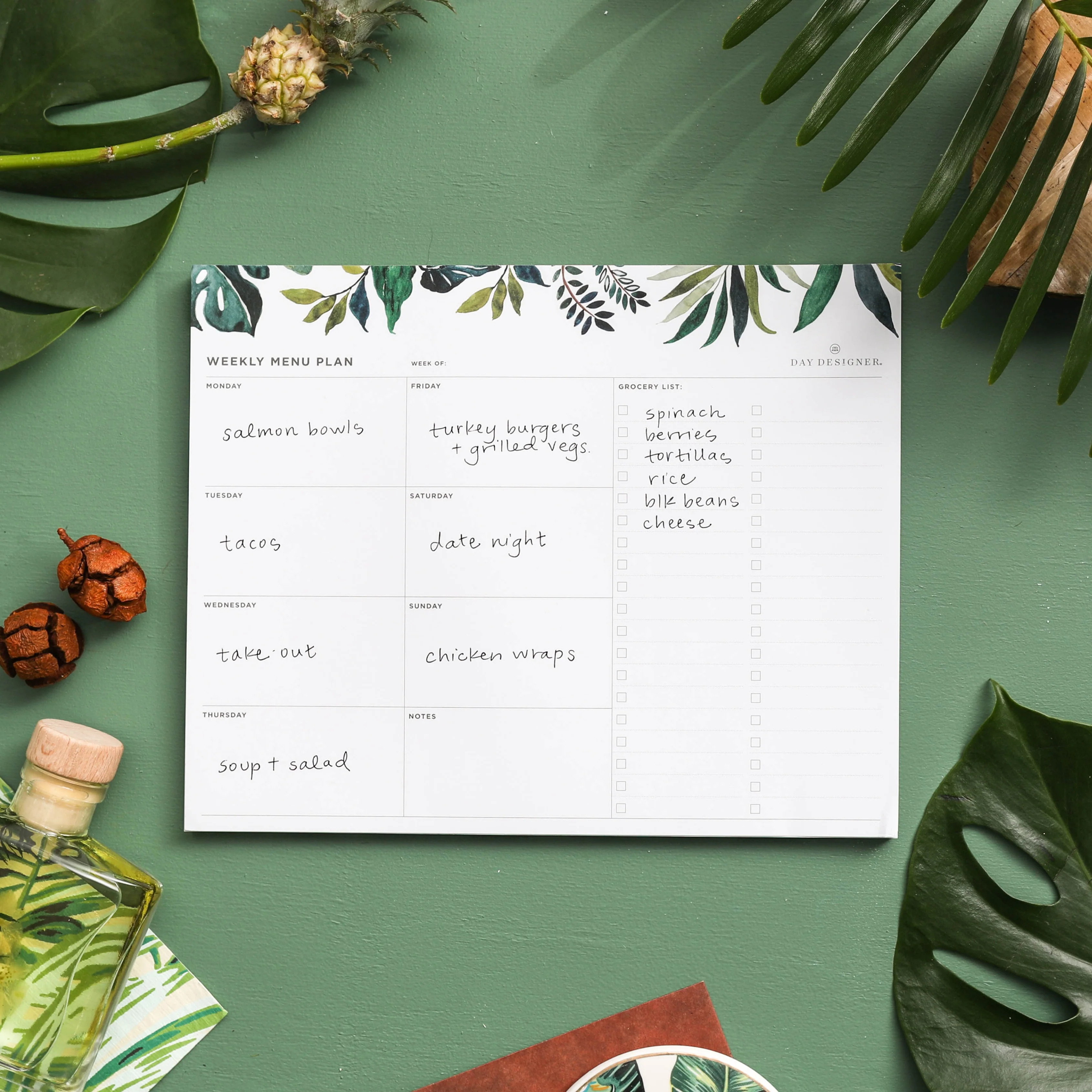 Weekly Menu Planner Pad: Bali | Day Designer