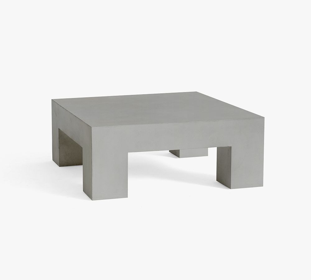 Pomona 40" Concrete Chunky Leg Outdoor Coffee Table | Pottery Barn (US)