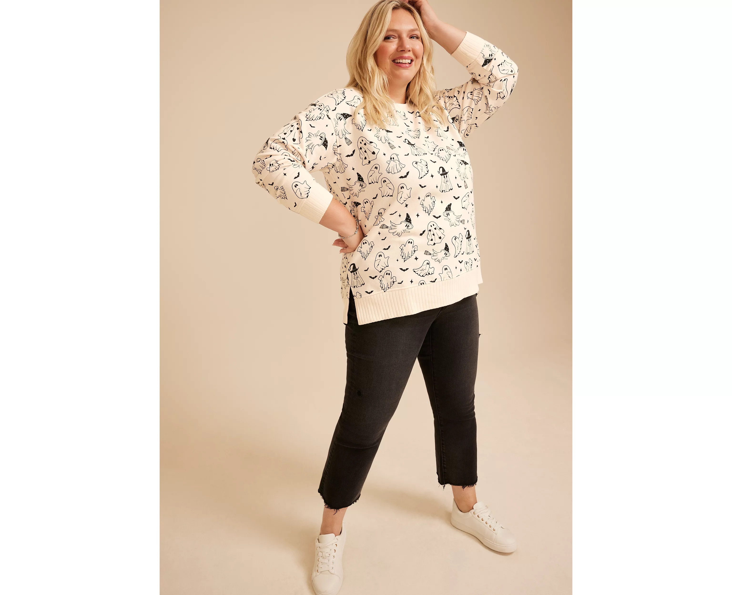 Plus Size Willowsoft Halloween Ghost Print Sweatshirt | maurices | Maurices