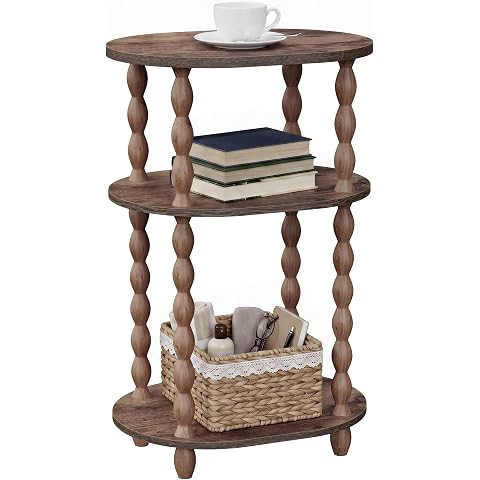 Yoobure 3-Tier Small Side Table - Oval End Table with Vintage Spindle Legs, Accent Night Stand wi... | Amazon (US)
