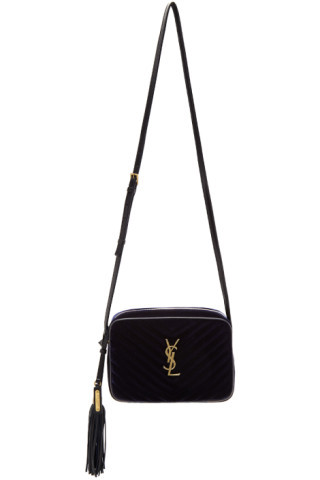 Navy Velvet Lou Camera Bag | SSENSE 