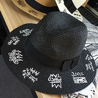 Printed Straw Hat | YesStyle (US)