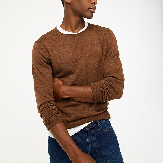 Machine washable merino wool-blend crewneck sweater | J.Crew Factory