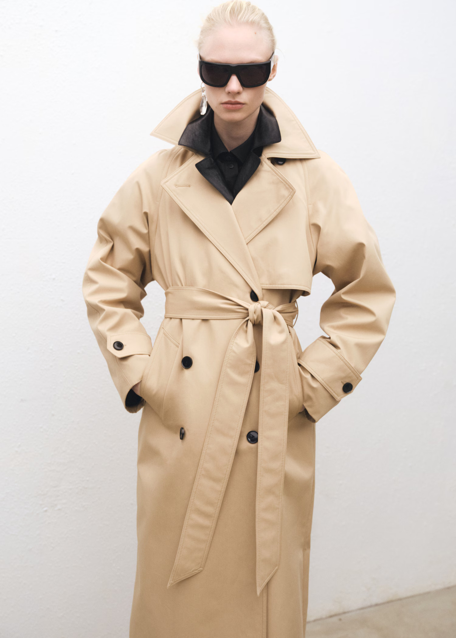 Long oversized cotton trench coat - Women | MANGO USA | Mango (US/MX/AU)