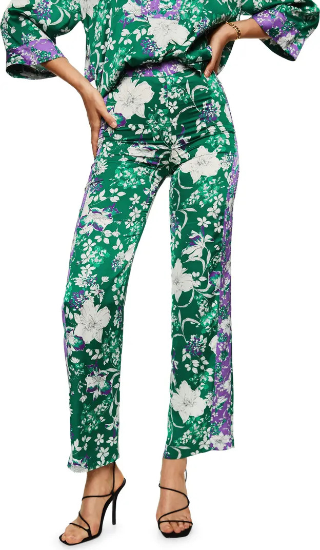 MANGO High Waist Flower Print Pants | Nordstrom | Nordstrom
