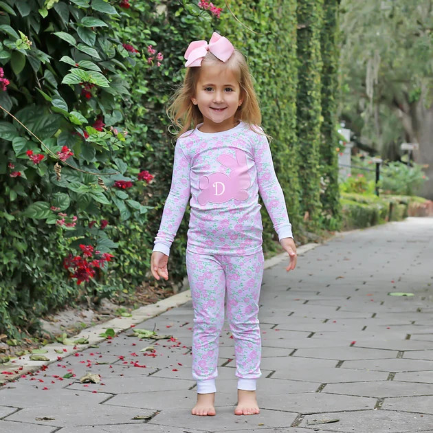 Sweet Floral Pink Bunny Pajamas | Classic Whimsy