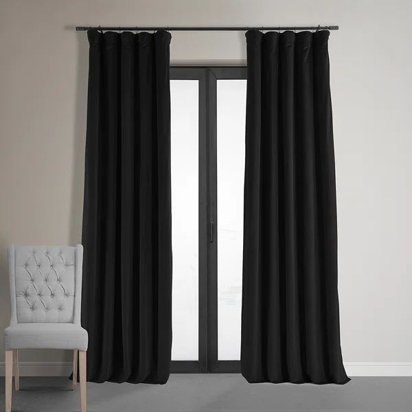 Evanne Velvet Solid Blackout Thermal Rod Pocket Single Curtain Panel | Wayfair Professional