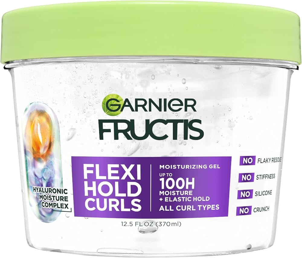 Garnier Fructis Flexi Hold Curls Moisturizing Gel, Curl Hair Styling Gel with Hyaluronic Moisture... | Amazon (US)