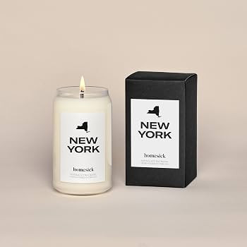 Homesick Premium Scented Candle, New York - Scents of Apple Peel, Nutmeg, Clove, 13.75 oz, 60-80 ... | Amazon (US)