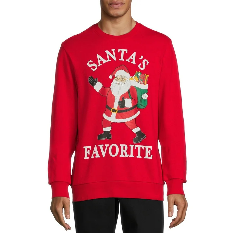 Holiday Time Men's Santa’s Favorite Christmas Sweatshirt | Walmart (US)