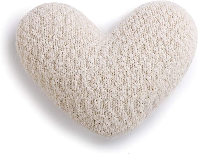 DEMDACO Cream Heart Shaped 10 x 11 inch Plush Polyester Decorative Throw Giving Pillow | Amazon (US)