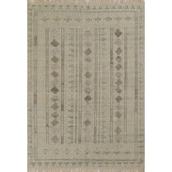 Momeni Bristol Geometric Hand Woven Wool and Cotton Ivory Area Rug - 8' X 10' - Ivory | Bed Bath & Beyond