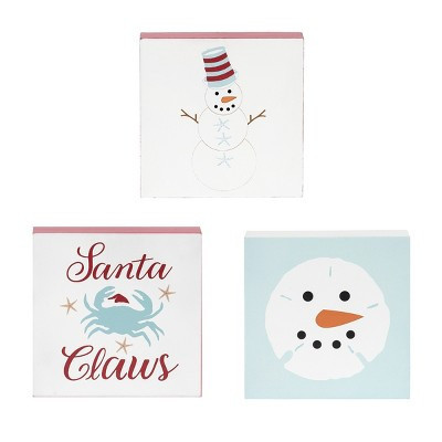 C&F Home Coastal Christmas Shelf Sitter Blocks Set of 3 | Target