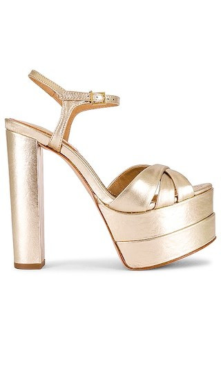 Schutz Keefa High Platform in Metallic Gold. - size 7.5 | Revolve Clothing (Global)