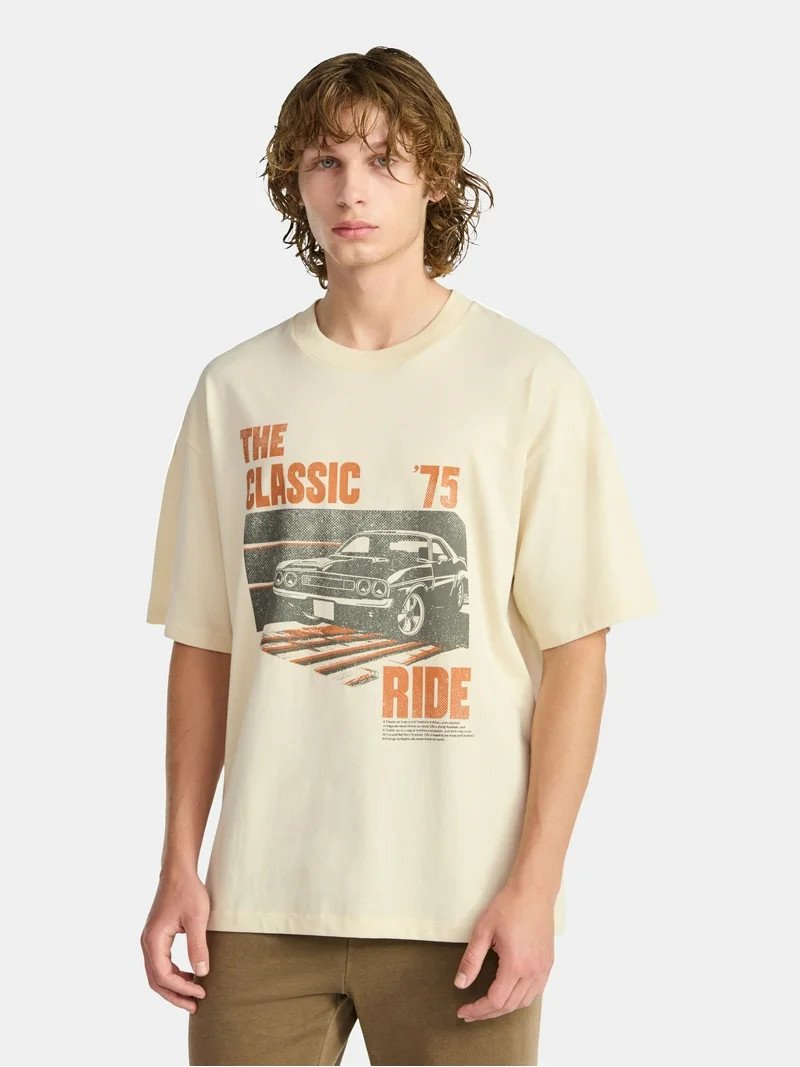 No Boundaries Oversized Cotton Graphic Tee, Men’s & Big Men’s | Walmart (US)