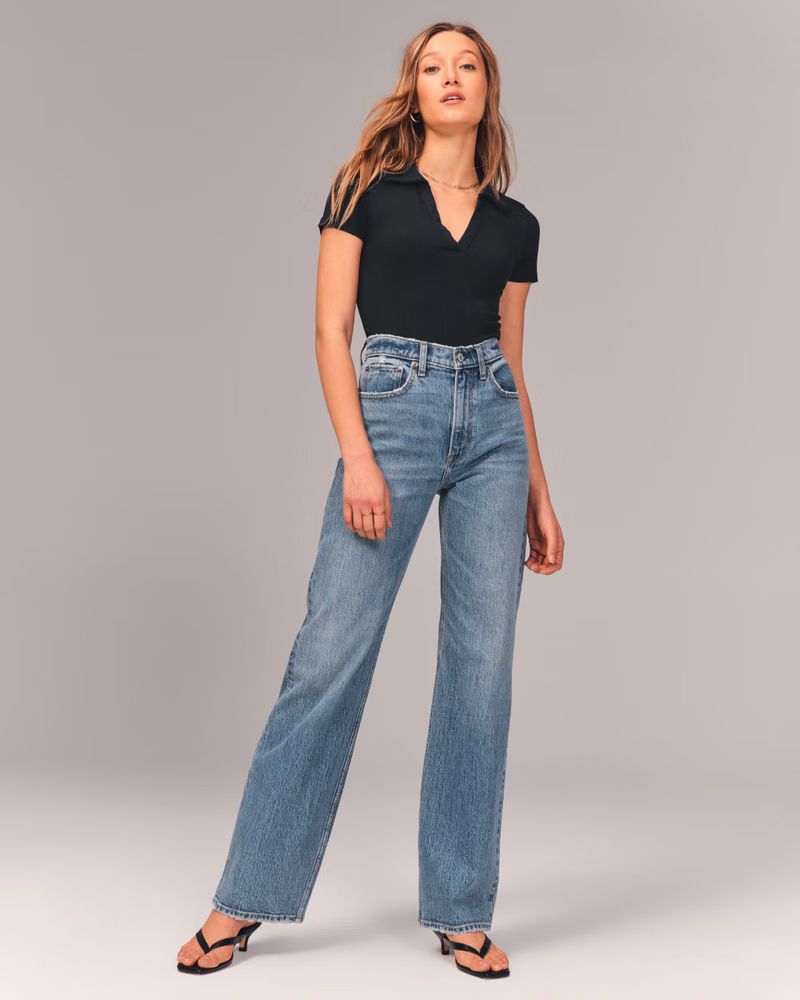 90s Relaxed High Rise Jeans | Abercrombie & Fitch (US)