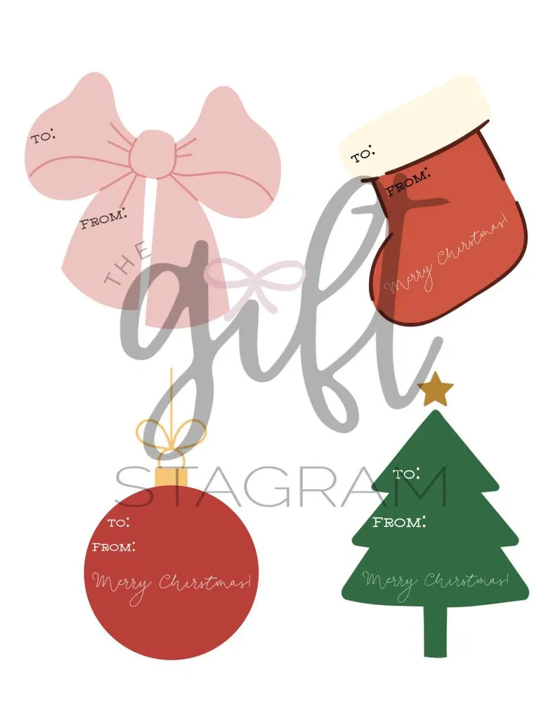 Christmas Cut Out Gift Tags | DIGITAL DOWNLOAD | Holiday Gift Tag | Merry Christmas Gift Tags | H... | Etsy (US)