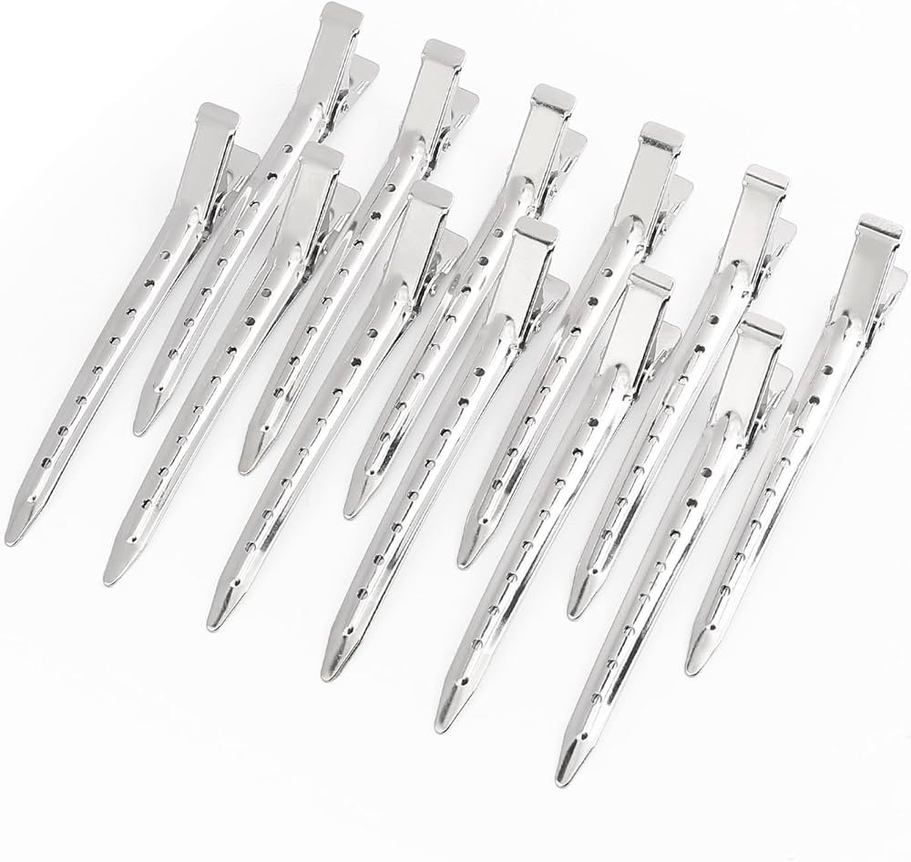 ANYI Hair Clips 24 Pcs Styling Sectioning Duck Bill Clip 3.5 Inches with Holes Metal Alligator Cu... | Amazon (US)