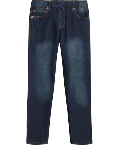 Lucky Brand Boys' Pull-On Stretch Denim Jeans, 5-Pocket Style & Drawstring Closure, Pomona, 5 | Amazon (US)