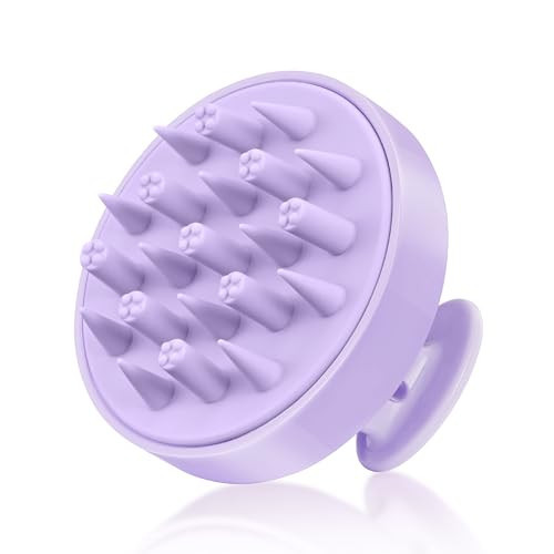 HEETA Hair Scalp Massager Brush, Updated Scalp Exfoliator with Soft Silicone Bristles, Wet & Dry Head Massager Washing Tool for Women, Men, Kids, Lavender Purple | Amazon (US)