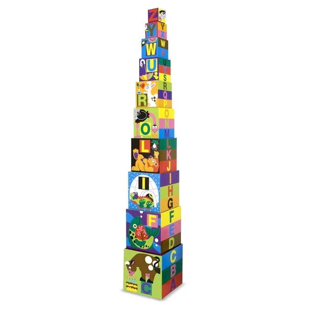 Melissa & Doug Deluxe 10-Piece Alphabet Nesting and Stacking Blocks - FSC-Certified Materials | Walmart (US)