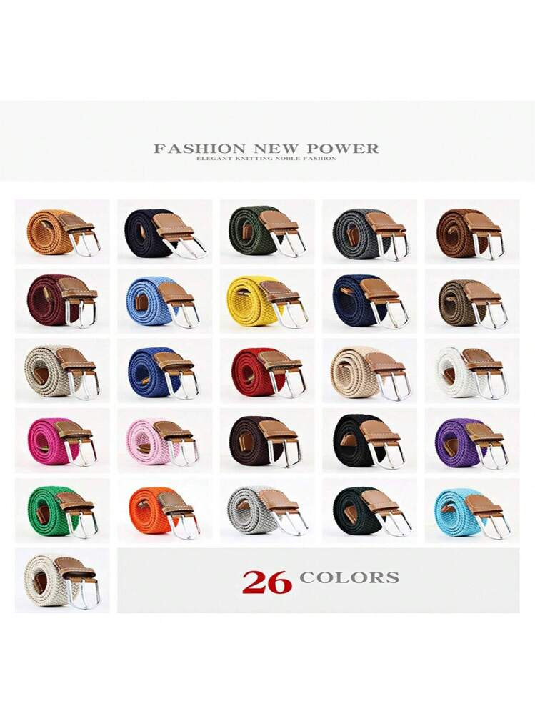 1st Multi-Color Fashion Elastische Gevlochten Riem Unisex | SHEIN