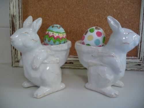 NEW Pottery Barn SET OF 2 Sculpted Bunny Egg Cups Stoneware Easter SEVERAL AVAIL  | eBay | eBay US