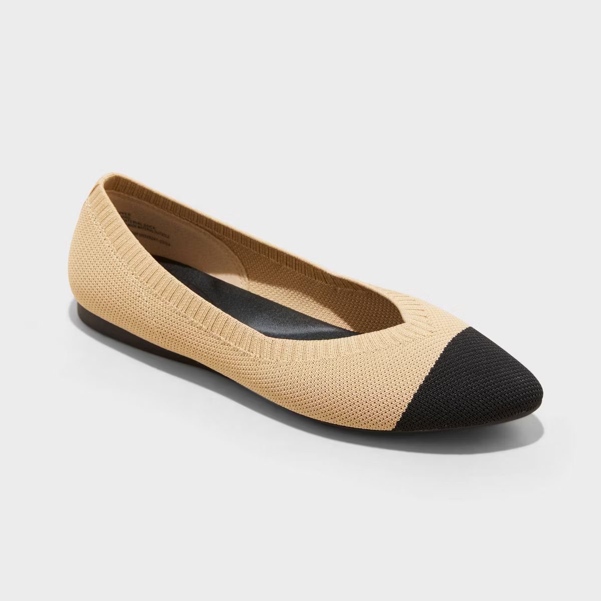 Women's Claire Knit Ballet Flats - A New Day™ Beige 6 | Target