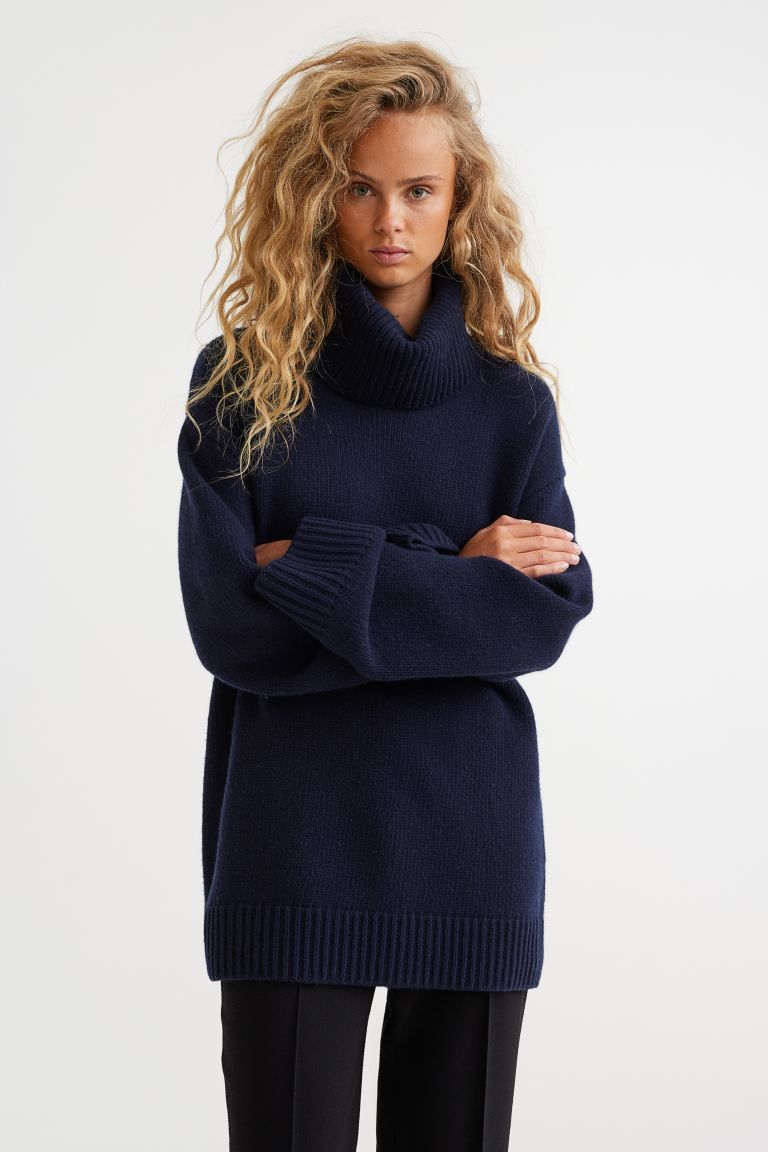 Cashmere-mix polo-neck jumper | H&M (UK, MY, IN, SG, PH, TW, HK)