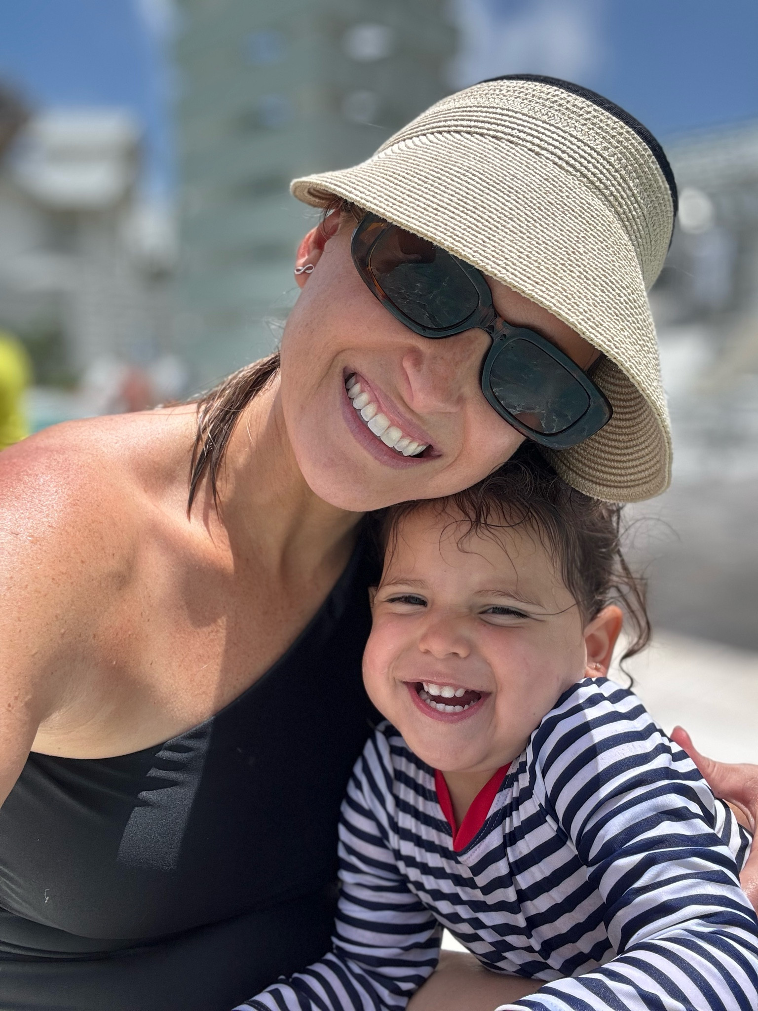 Love this visor from Amazon! Easy to adjust and allows you to wear a pony tail. The sunnies comes in a set of two and are  great for wearing under hats/visors because they are lower profile. 

My swimsuit is one of my favorite cuts from Summersalt - the sidestroke! 

#LTKStyleTip #LTKFindsUnder50 #LTKSwim