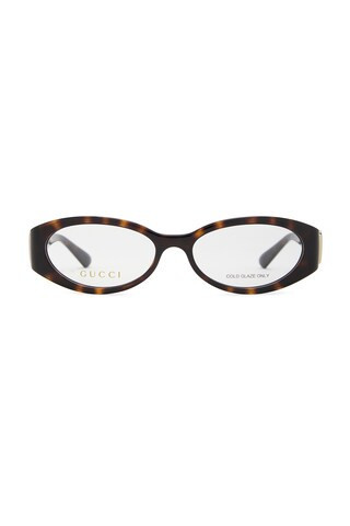 Gucci Hailey Optical Eyeglasses in Havana & Transparent - Brown. Size all. | FWRD 