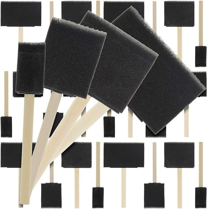 US Art Supply Variety Pack Foam Sponge Wood Handle Paint Brush Set (Value Pack of 20 Brushes) - L... | Amazon (US)