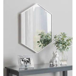 Kate and Laurel Rhodes Framed Hexagon Wall Mirror - 22x31 - Black | Bed Bath & Beyond