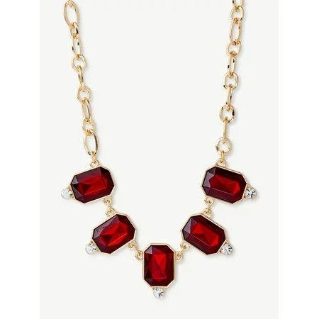 Sofia Jewelry by Sofia Vergara Women s Gold-Tone Red Stone Chain Frontal Necklace | Walmart (US)