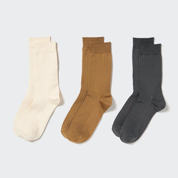 Wide Ribbed Socks (3 Pairs) | UNIQLO (US)