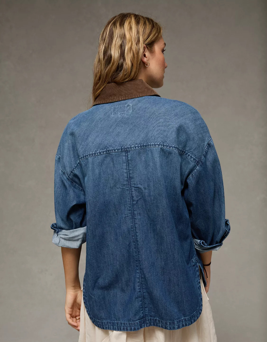 AE Lightweight Denim Shacket | American Eagle Outfitters (US & CA)