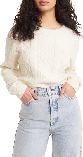 Cable Stitch Crewneck Sweater | Nordstrom
